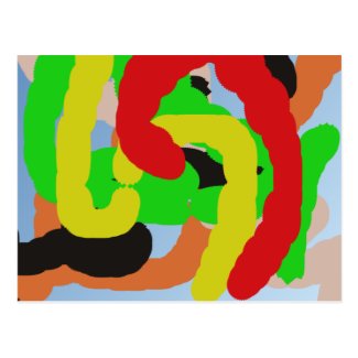 colorful 8886 abstract art postcard