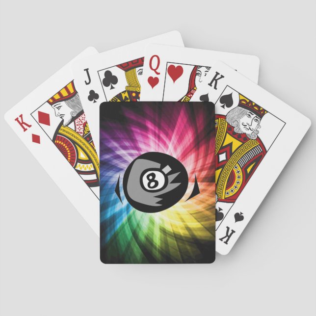 Colorful 8 ball poker cards (Back)