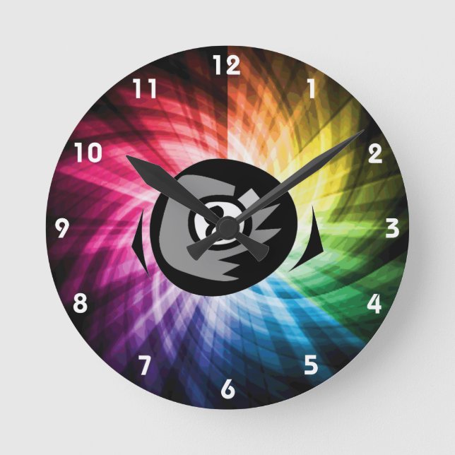 Colorful 8 ball round clock (Front)