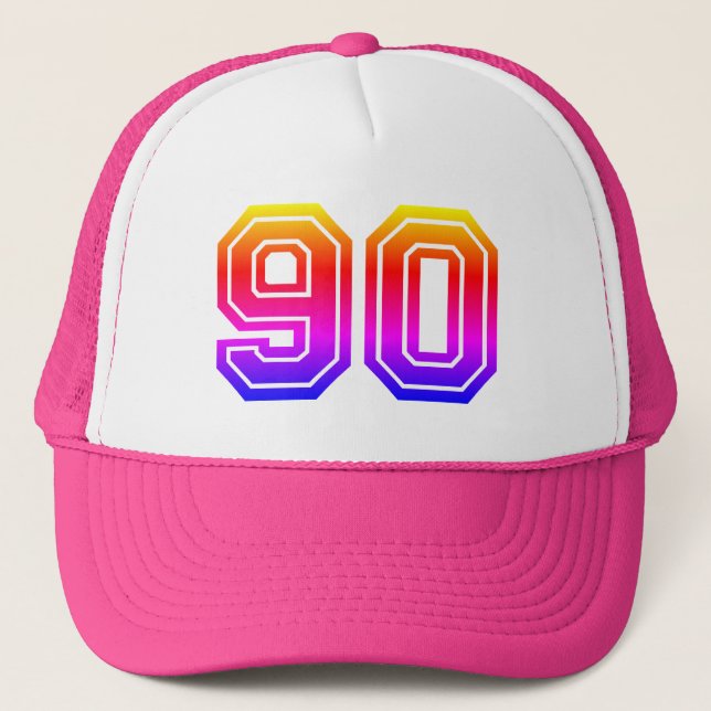 Colorful 90th Birthday Party Trucker Hat (Front)