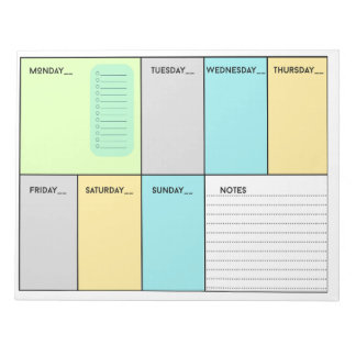 Colorful A4 weekly planner Notepad