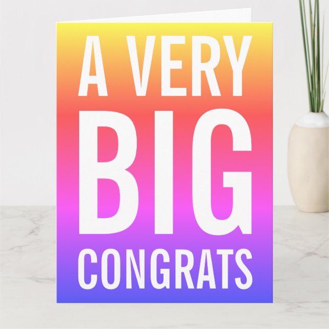 Colorful A Very Big Congrats Card (Front)
