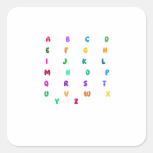 Colorful A-Z Letter Alphabet Sticker Typography