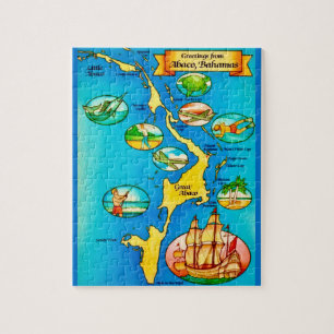 Colorful Abacos Islands Map Jigsaw Puzzle