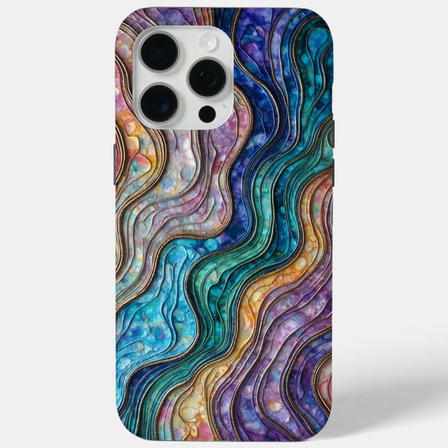 Colorful Abalone Rippled Waves Case-Mate iPhone Case (Back)