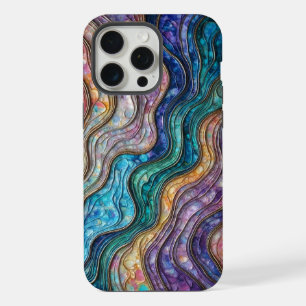 Colorful Abalone Rippled Waves iPhone 15 Pro Max Case