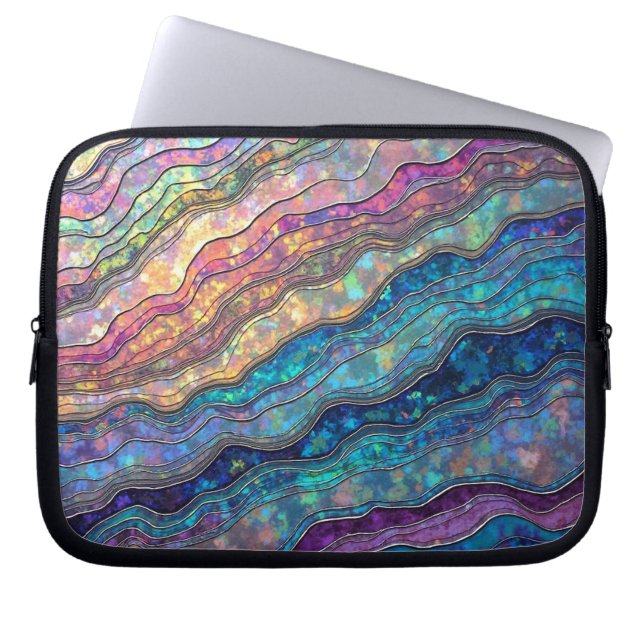Colorful Abalone Ripples Electronics Bag (Front)