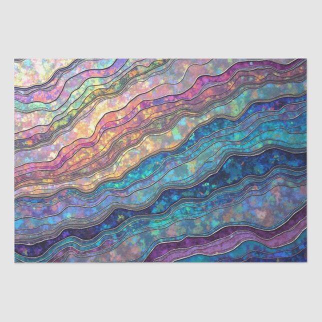 Colorful Abalone Ripples Tissue Paper (Front)