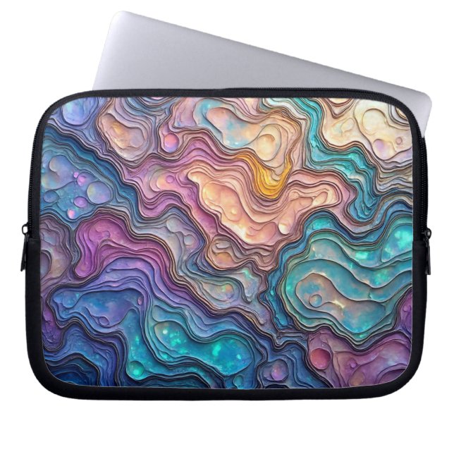 Colorful Abalone Swirls Electronics Bag (Front)