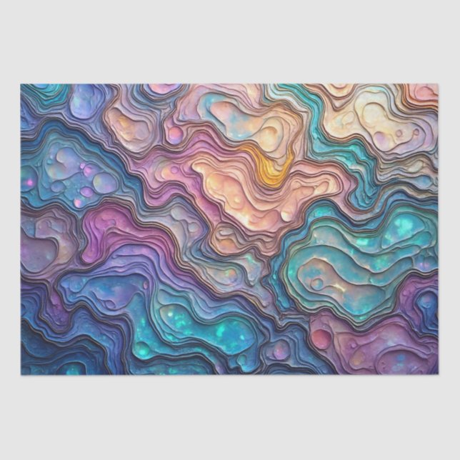 Colorful Abalone Swirls Tissue Paper (Front)