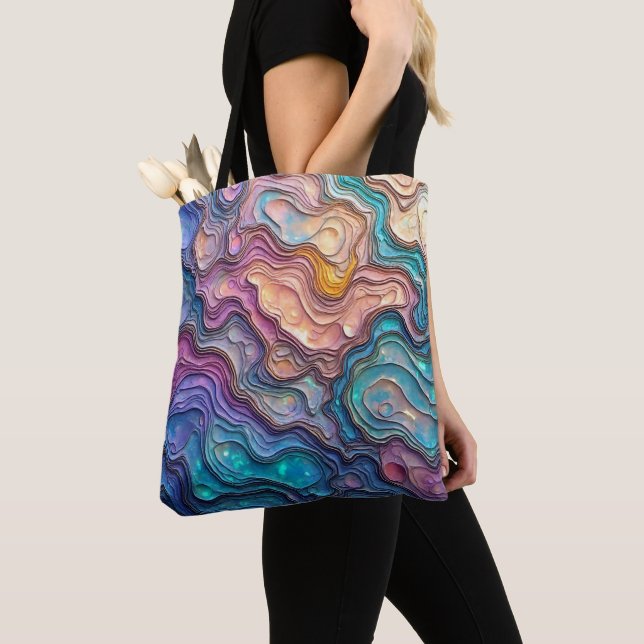 Colorful Abalone Swirls  Tote Bag (Close Up)