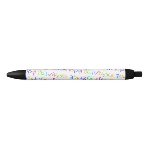 Colorful ABC Rainbow Crayons Kids Handwriting Black Ink Pen