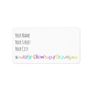 Colorful ABC Rainbow Crayons Kid's Handwriting Label