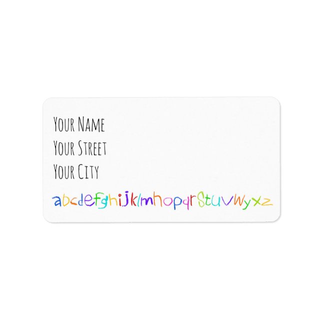 Colorful ABC Rainbow Crayons Kid's Handwriting Label (Front)
