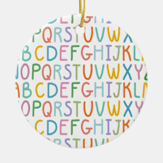 Colorful ABCs Ceramic Ornament