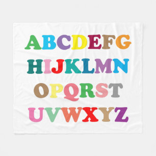 Colorful ABC's Fleece Blanket