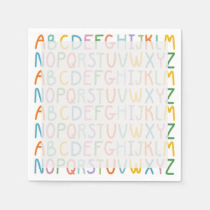 Colorful ABCs Paper Napkins