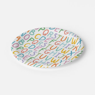 Colorful ABCs Paper Plates