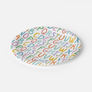 Colorful Abcs Paper Plates by StuffOrSomething at Zazzle
