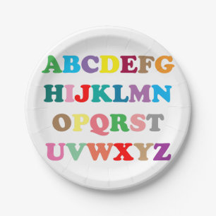 Colorful ABC's Paper Plates