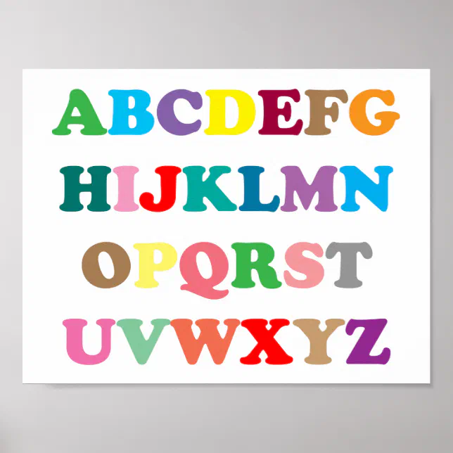 Colorful ABC's text Poster | Zazzle