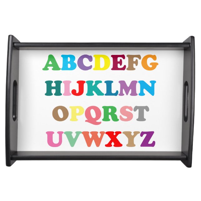 Colorful ABC's text Serving Tray (Front)