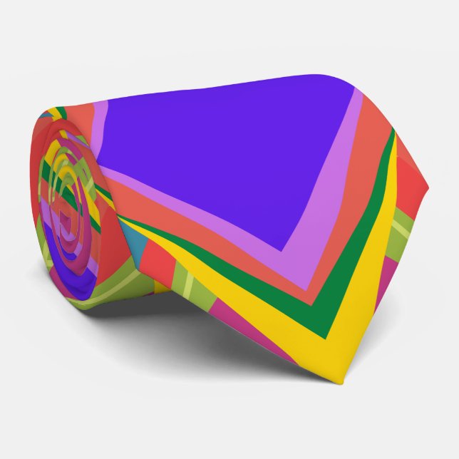 Colorful Absract art Neck Tie (Rolled)