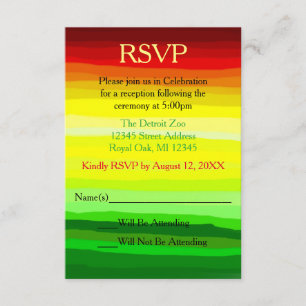 Colorful Abstact Landscape - Reception RSVP Card