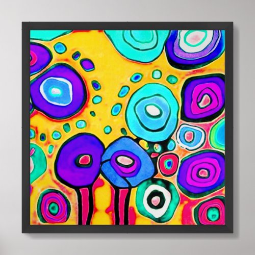 Colorful Abstrac Flowers Poster 