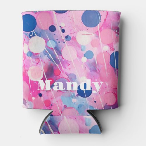 colorful abstract acryl painting style with name can cooler