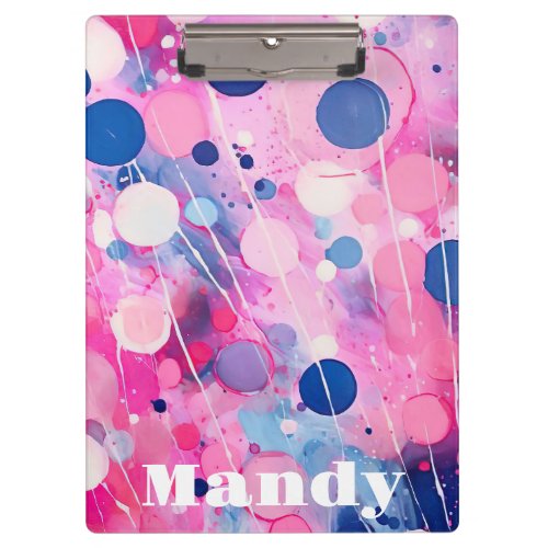 colorful abstract acryl painting style with name clipboard