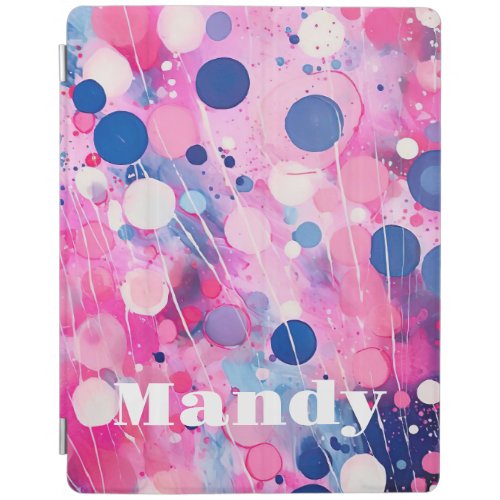 colorful abstract acryl painting style with name iPad smart cover