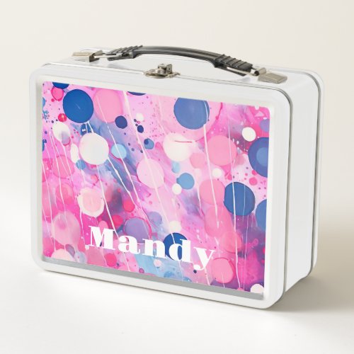 colorful abstract acryl painting style with name metal lunch box