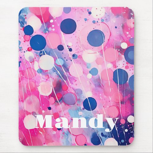 colorful abstract acryl painting style with name mouse pad