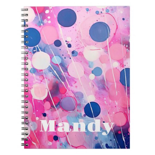 colorful abstract acryl painting style with name notebook