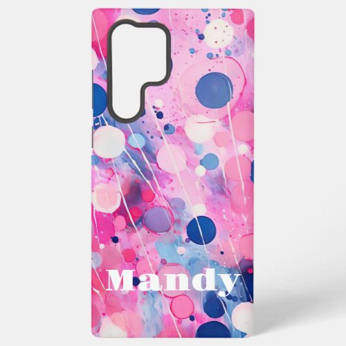 colorful abstract acryl painting style with name samsung galaxy s22 ultra case