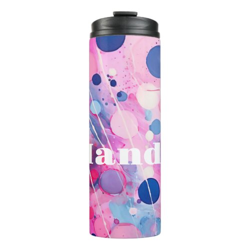 colorful abstract acryl painting style with name thermal tumbler
