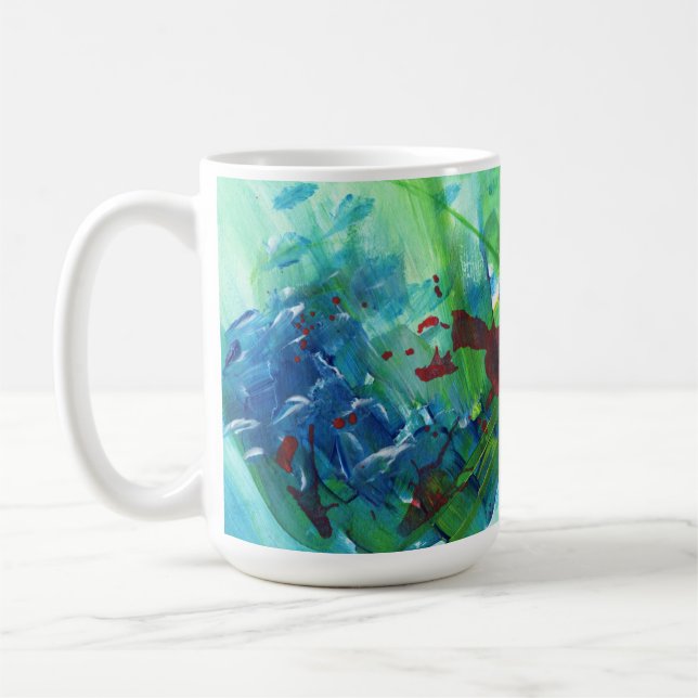Colorful Abstract Acrylic Art Coffee Mug (Left)