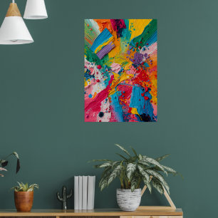 Colorful Abstract Acrylic Paint Splash Poster B