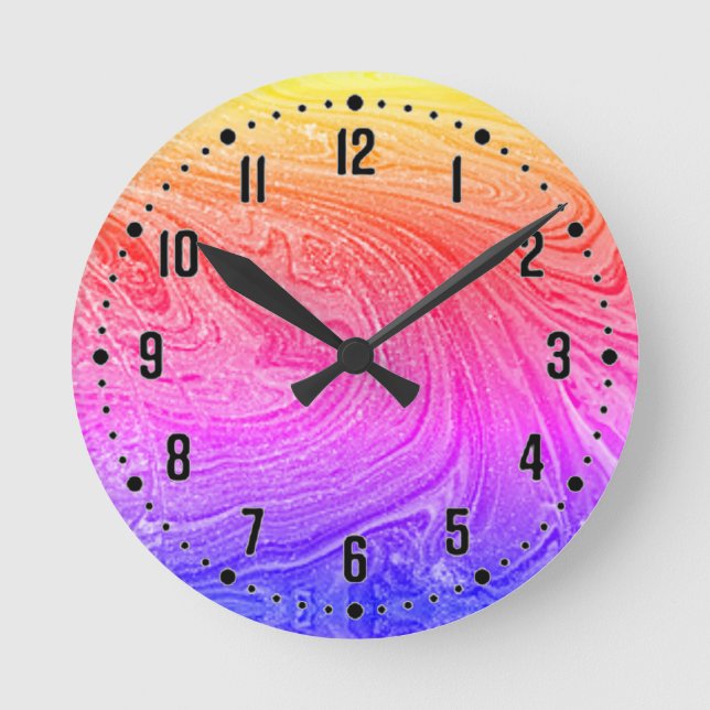 Colorful Abstract Acrylic Wall Clock (Front)