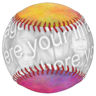 Colorful Abstract Add Your Own Photo Softball
