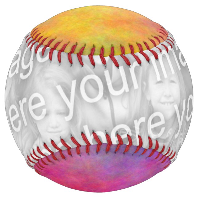 Colorful Abstract Add Your Own Photo Softball (Front)