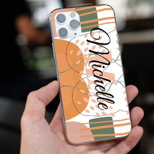 Colorful Abstract aesthetic Custom monogram names Case-Mate iPhone 14 Case