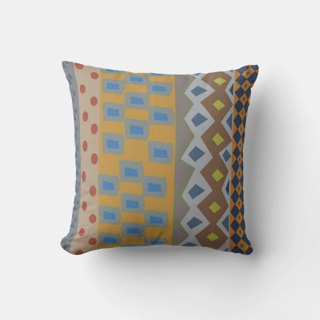 Colorful abstract African art Throw Pillow (Front)