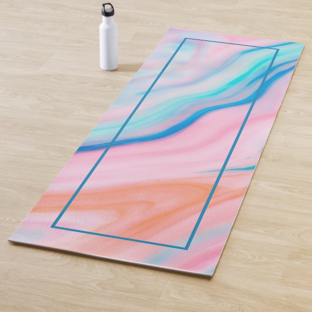 Colorful abstract agate-alike marble stone yoga mat (In Situ)