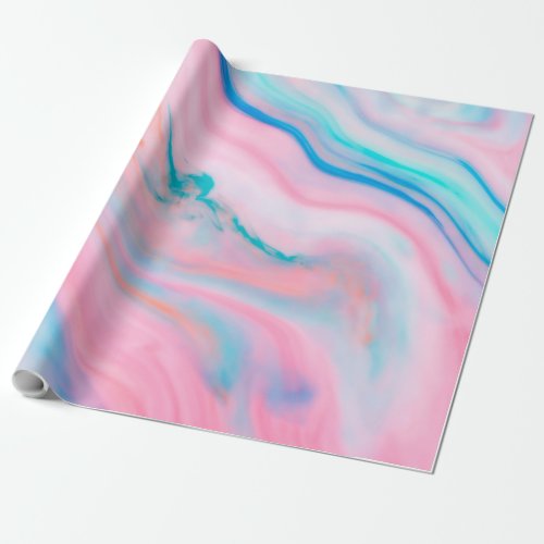 Colorful abstract agate marble swirls wrapping paper