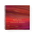 Colorful Abstract Agate Sketch Book with Name