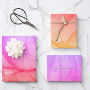 Colorful Abstract Alcohol Ink Art Wrapping Paper Sheets