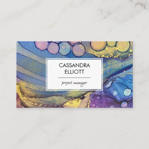 Colorful Abstract Alcohol Ink Liquid Art Business Card
