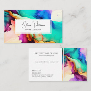 Colorful Abstract Alcohol Ink Liquid Style Business Card
